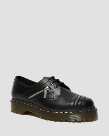 Dr Martens 1461 Bex Zip Kožené Topánky Damske Čierne | 3791-KNRTL